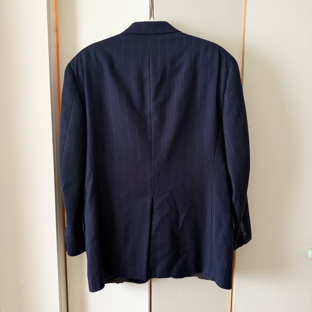 Vintage Tommy Hilfiger Pin Striped suit jacket, blazer - navy blue 80s/90s - Picture 2 of 9